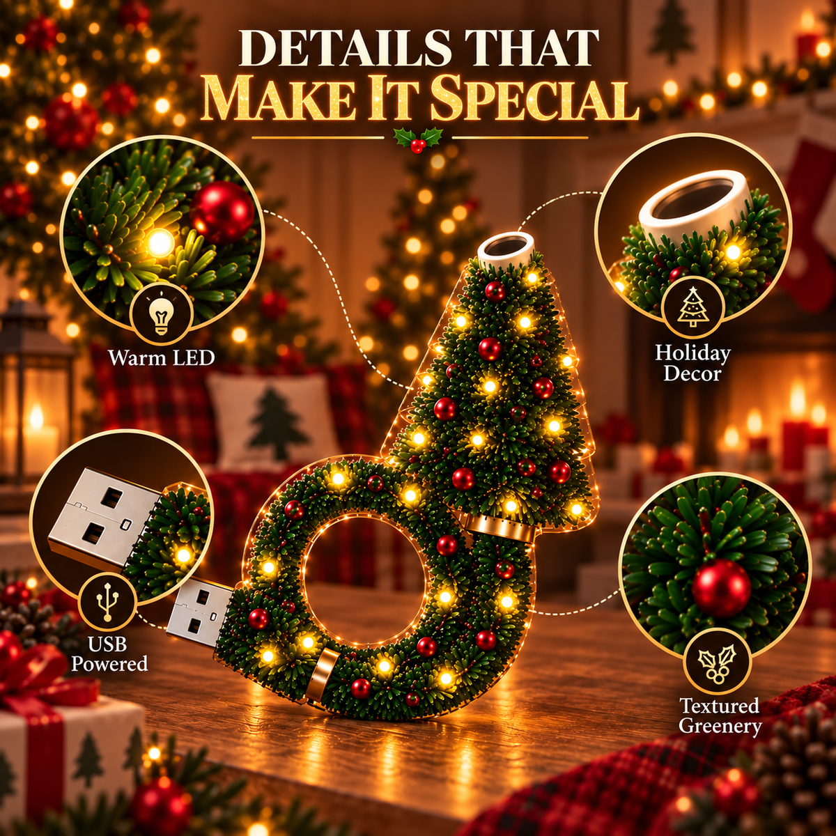 Hot sales🔥USB Christmas Projector Night Light
