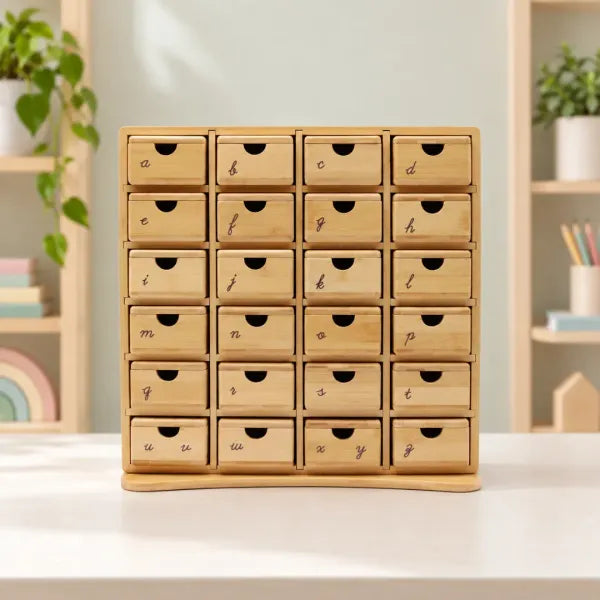 Montessori Phonics Cabinet With 120 Miniature Objects