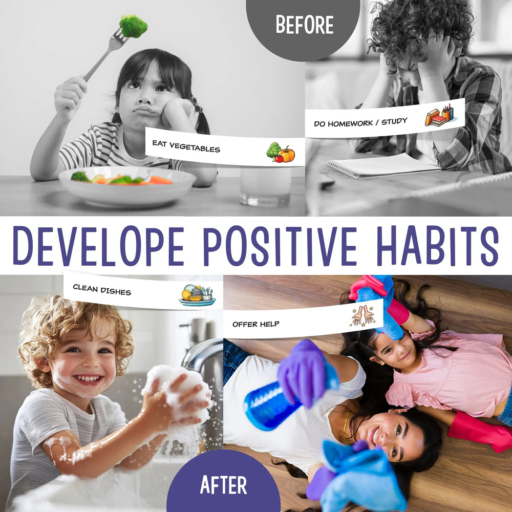 Daily chores and positive habits routine examples