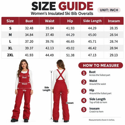 ❄️ Women's Waterproof Insulated Ski Bib Overalls — Warm & Lightweight 🎿
