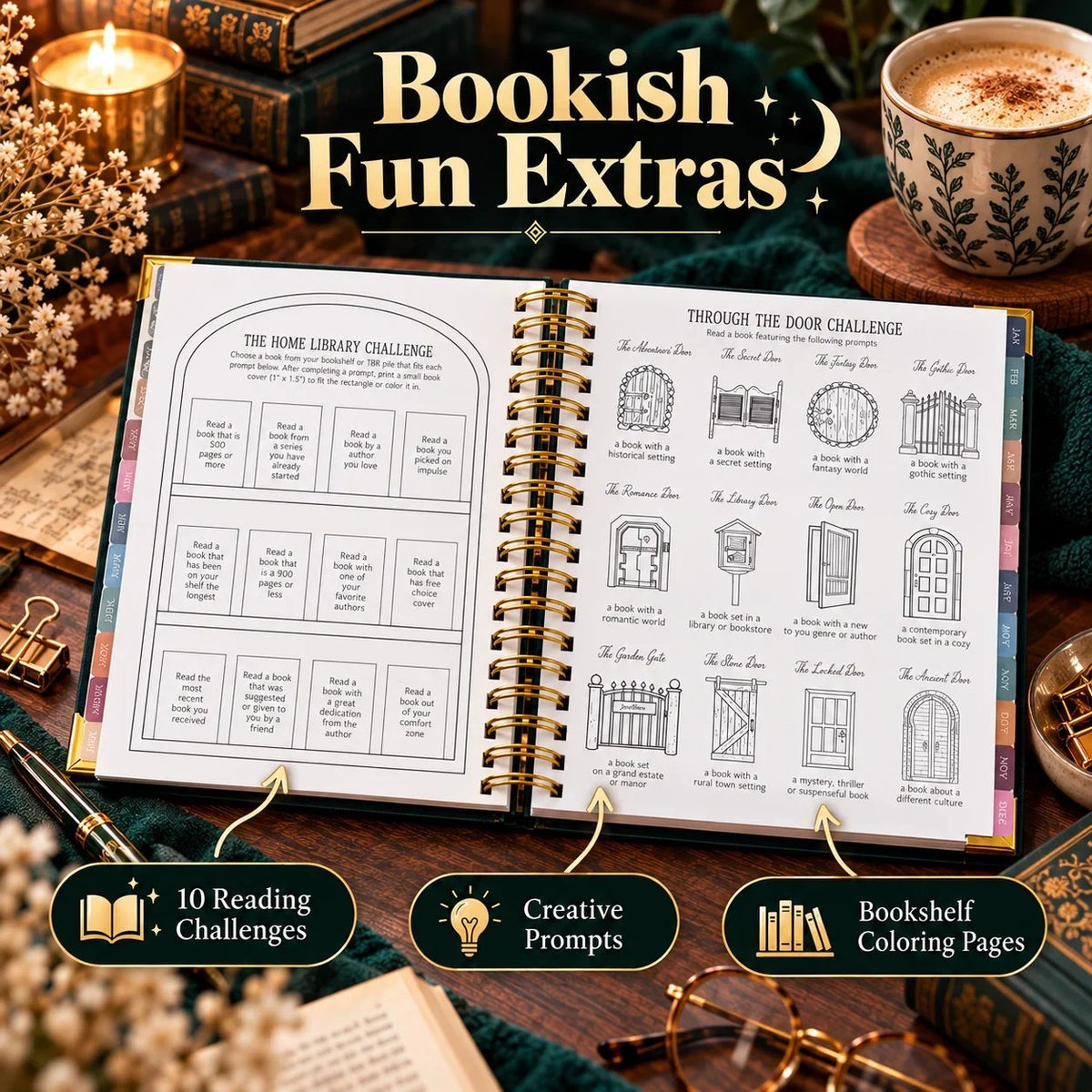 Midnight Study Hardcover Reading Planner for Book Lovers🌟Buy 2 Free Shipping