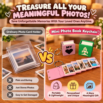 📖 Personalized Mini Photo Album Keychain – Custom Fold-Out Picture Book, Keepsake Gift for Couples, Family & Loved Ones