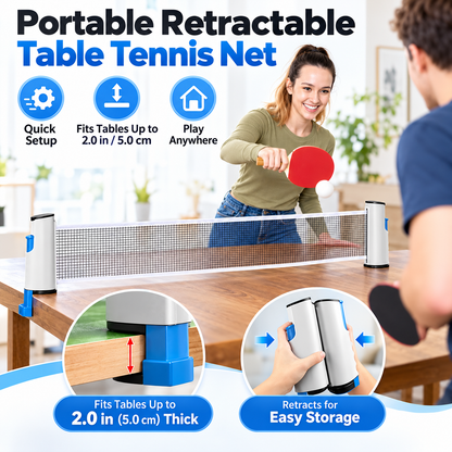 🏓 Retractable Ping Pong Net Set – Portable Clip-On Table Tennis Net for Indoor & Outdoor Games