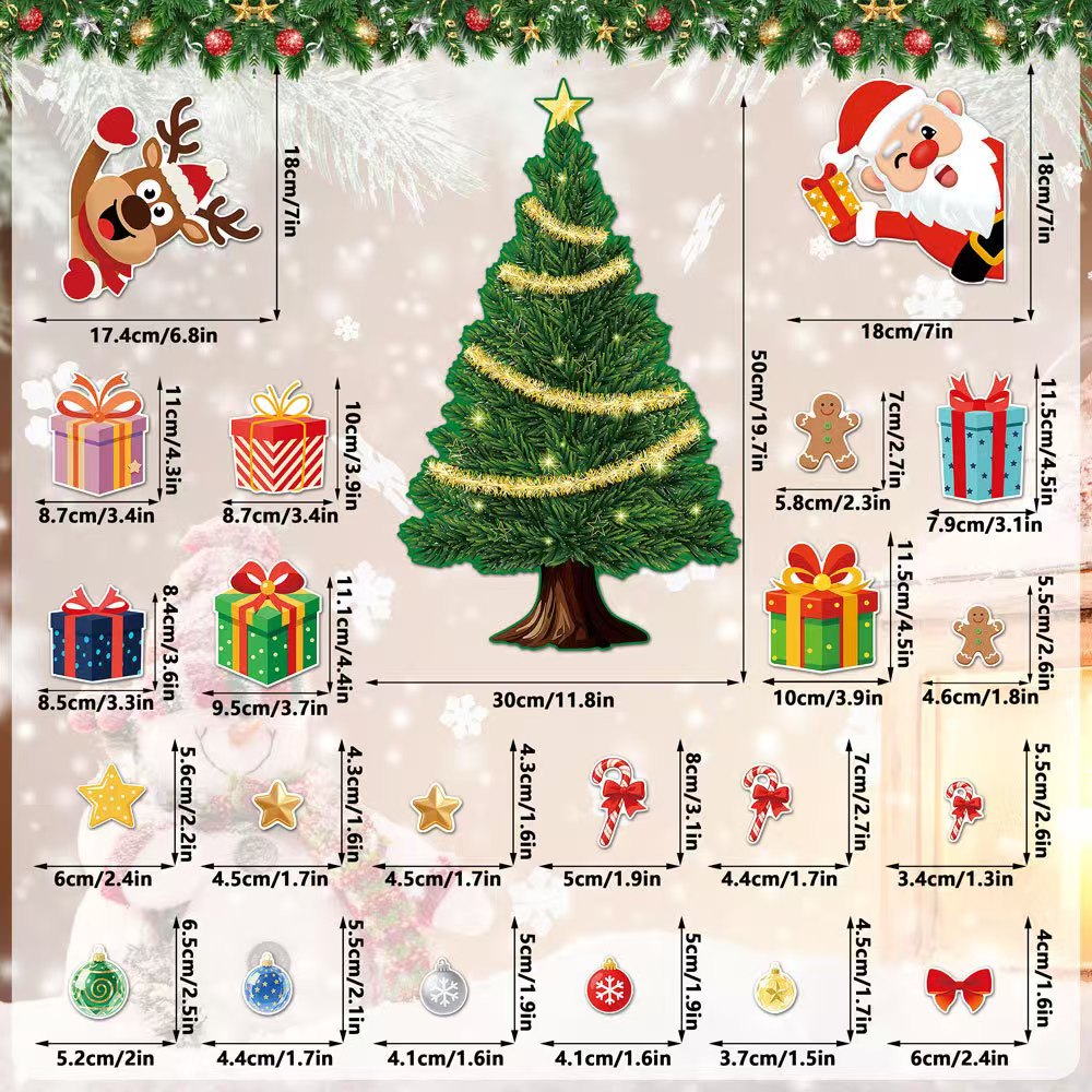 🎄 Magnetic Christmas Decorations – DIY Reusable Fridge Magnets with Christmas Tree & Holiday Characters