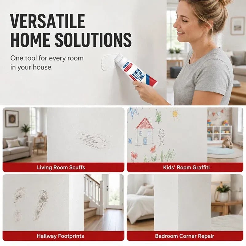 ⏰ LAST DAY 50% OFF-🧱🖌️✨Waterproof Wall Repair Paste with Integrated Small Roller Brush