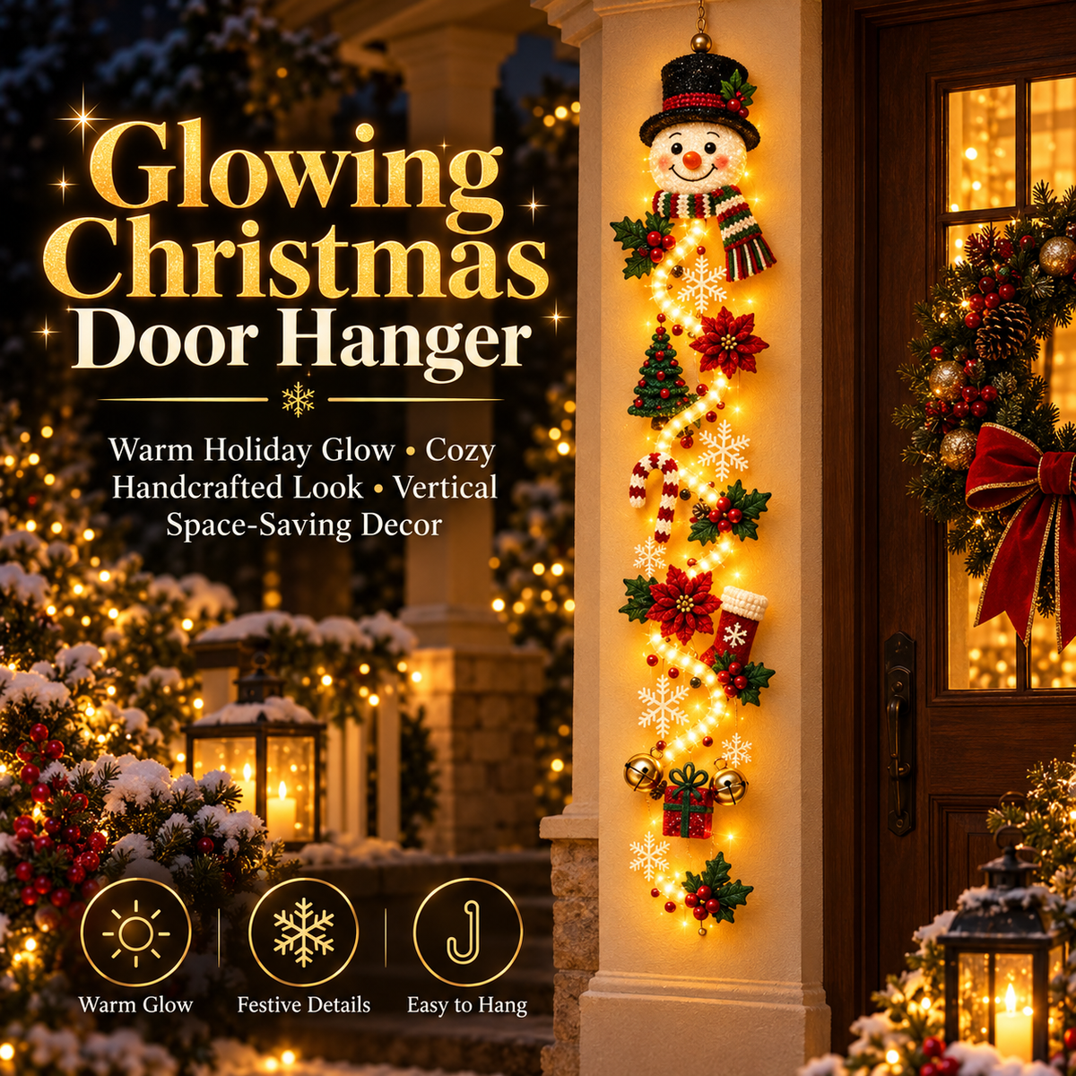 Hot sales🔥Glowing Christmas Door Hanger