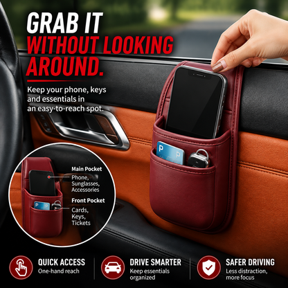 ? Car Phone Storage Pocket – Slim Organizer for Phones, Keys & Cards