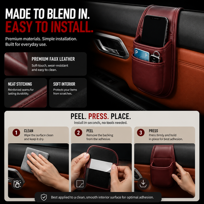 ? Car Phone Storage Pocket – Slim Organizer for Phones, Keys & Cards