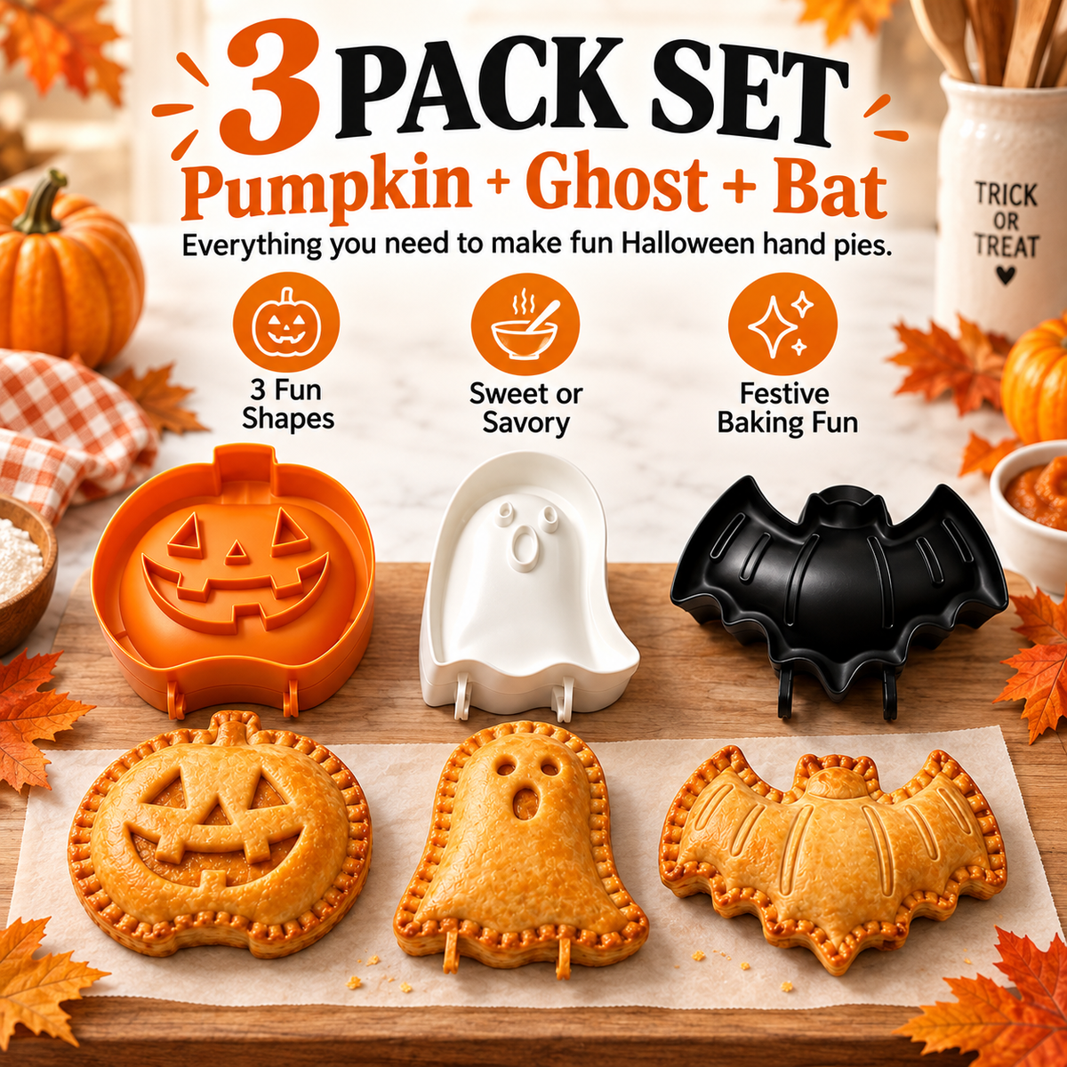 Hot sales🔥3-Pack Halloween Hand Pie Molds