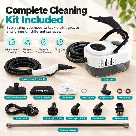 Portable Steam Cleaner with 1000ml Tank & Accessories