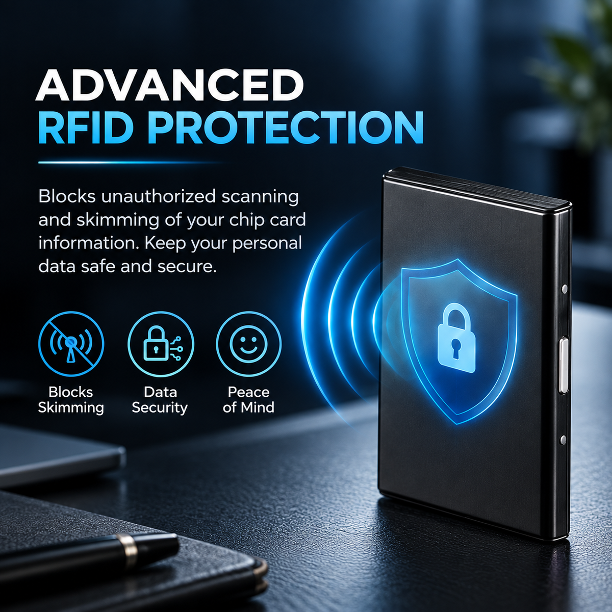 🔥Men's Minimalist RFID Blocking Metal Card Holder Wallet