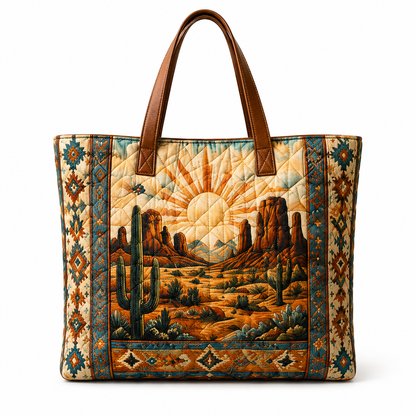 🐎 Western-Inspired Quilted Tote Bag – Spacious Statement Shoulder Bag