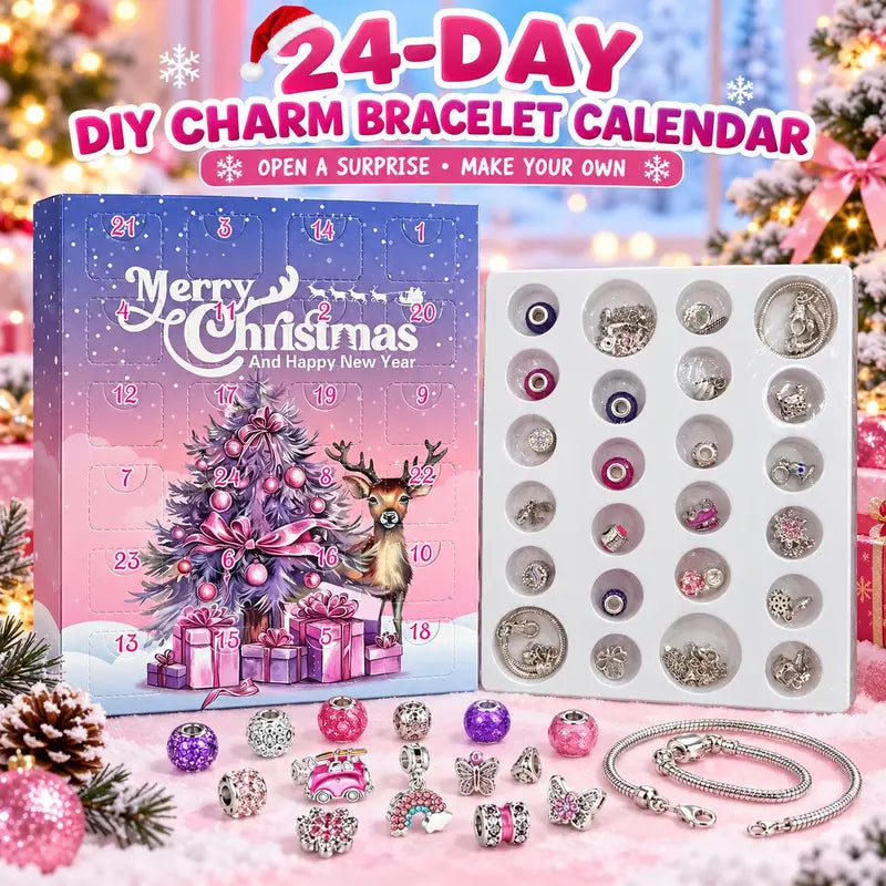 🔥Last day 50% OFF🎄24-Day Christmas DIY Charm Bracelet Advent Calendar🎁
