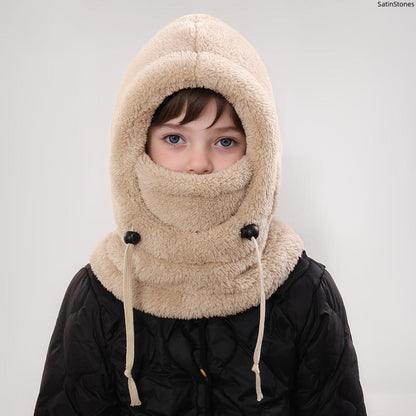 Kids Fleece Balaclava & Neck Warmer – Cozy Winter Hood for Ages 3–10