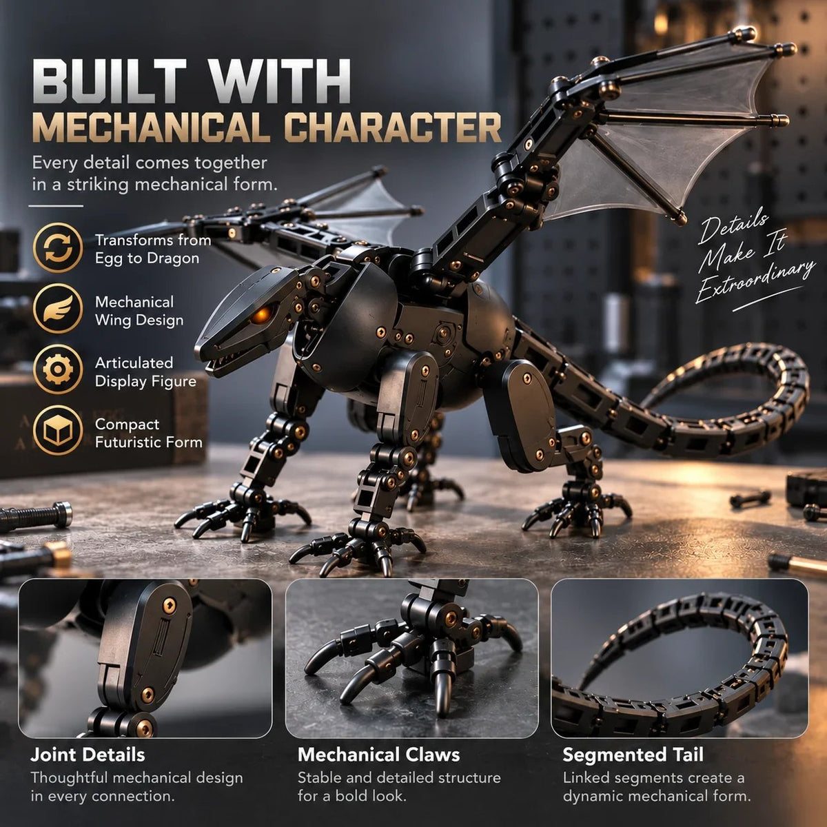 ✨🎁DragonMorph – Egg to Dragon Transforming Mechanical Toy