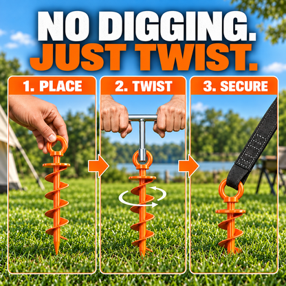 Hot sales🔥Heavy Duty 15-Inch Spiral Ground Anchors with Drill Adapter