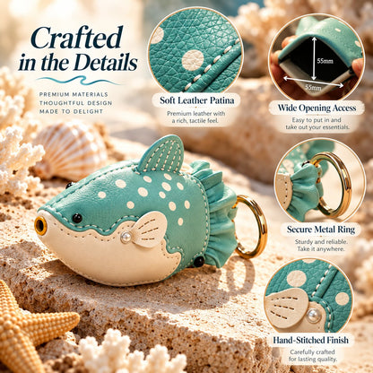 🔥Last Day 50% OFF-Premium Leather Whale Shark Coin Purse | Hand-Stitched Ocean Key Holder