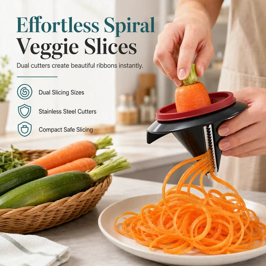 Cortador y rallador de verduras en espiral manual