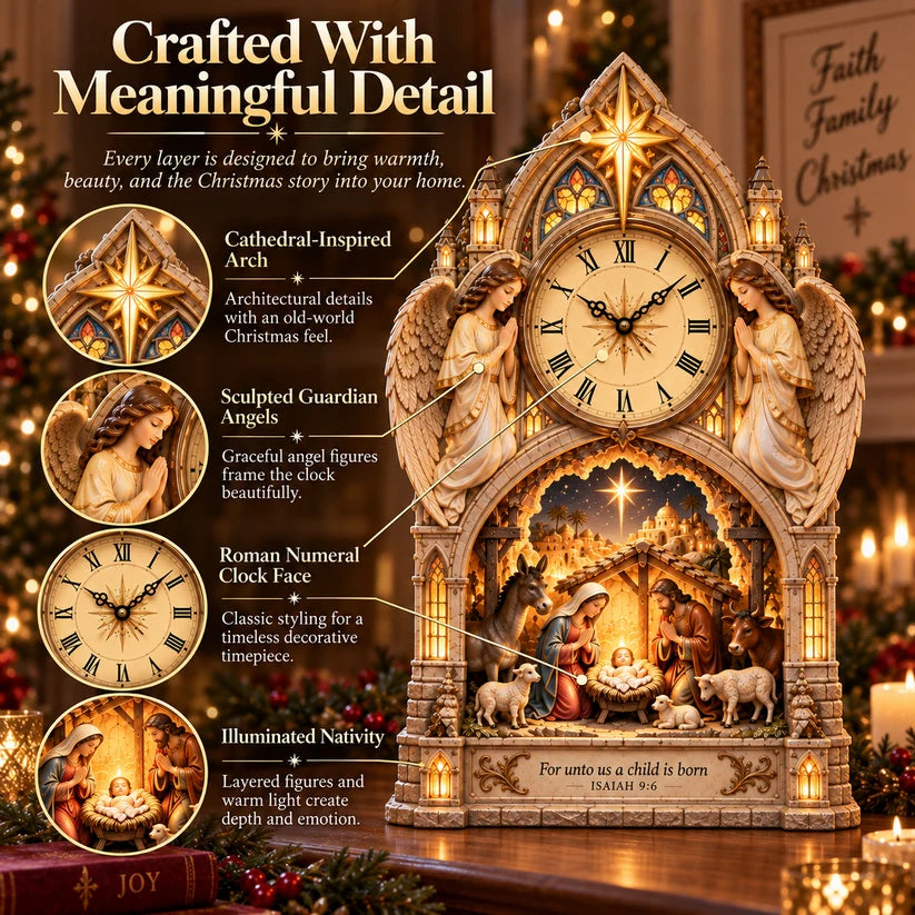 🔥Last Day 49% OFF🌟Bethlehem Cathedral Nativity Clock⏰