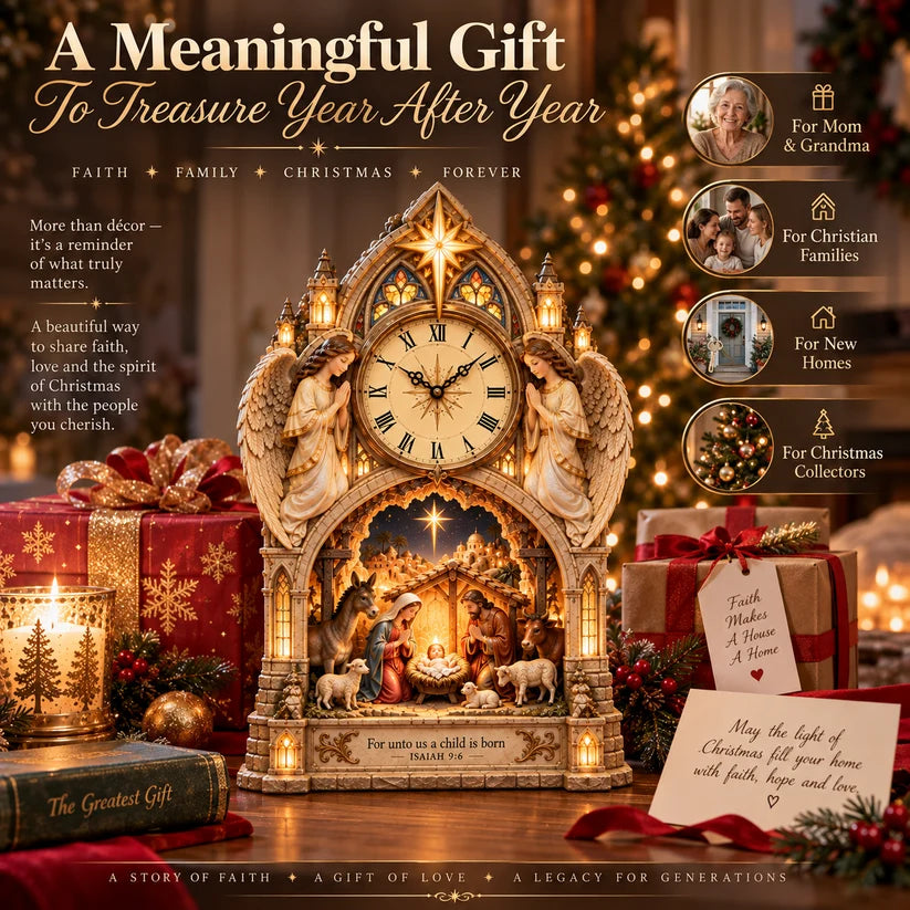 🔥Last Day 49% OFF🌟Bethlehem Cathedral Nativity Clock⏰