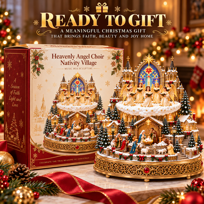 🔥 LAST DAY 48% OFF 🔥 Heavenly Angel Choir | Lighted & Rotating Christmas Nativity Village-USB-C Rechargeable
