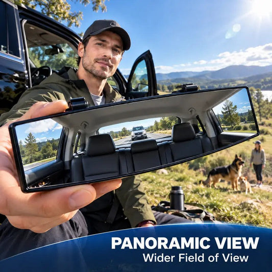 Espejo retrovisor panorámico convexo de alta definición, espejo interior para coche con clip ☀️