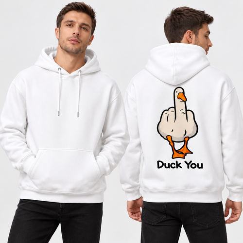 Duck You Funny Graphic Sweatshirt – Unisex Crewneck Pullover, Long Sleeve Casual Top, Sarcastic Duck Gift