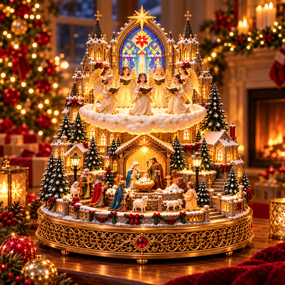 🔥 LAST DAY 48% OFF 🔥 Heavenly Angel Choir | Lighted & Rotating Christmas Nativity Village-USB-C Rechargeable