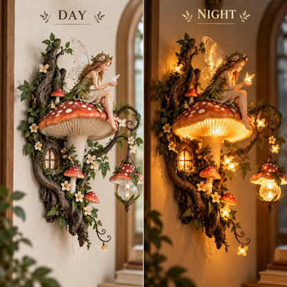 🧚✨ Enchanted Mushroom Fairy Wall Light 🍄🌿