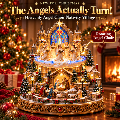 🔥 LAST DAY 48% OFF 🔥 Heavenly Angel Choir | Lighted & Rotating Christmas Nativity Village-USB-C Rechargeable