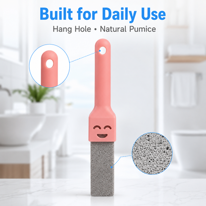 Pumice Stone Toilet Cleaner – Extra-Long Handle Hard Water Ring Remover