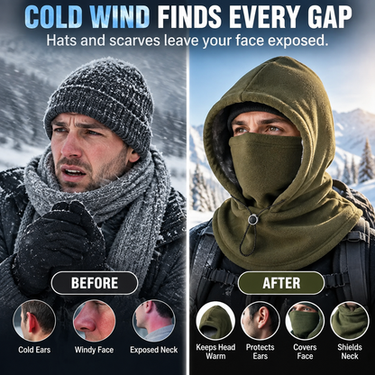 🥶 Fleece Balaclava Hood – Full Face & Neck Winter Protection Unisex Hood For Men & Women