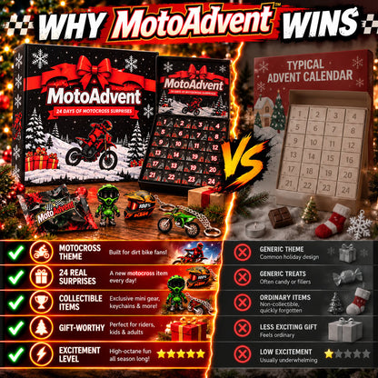 🔥Last Day 50% OFF-Motocross Lover Advent Calendar | 24 Days of Rider Themed Gifts, No Candy Fillers