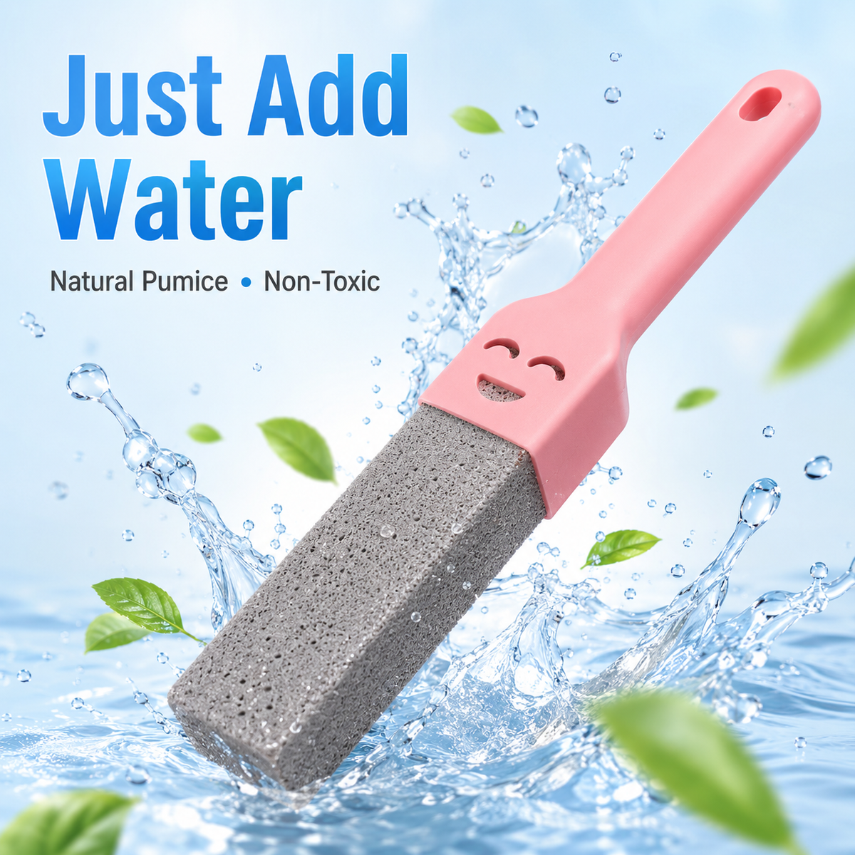 Pumice Stone Toilet Cleaner – Extra-Long Handle Hard Water Ring Remover