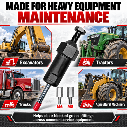 Hot sales🔥Heavy Duty Grease Fitting Unclogger Tool – M6/M8/M10, 600 PSI
