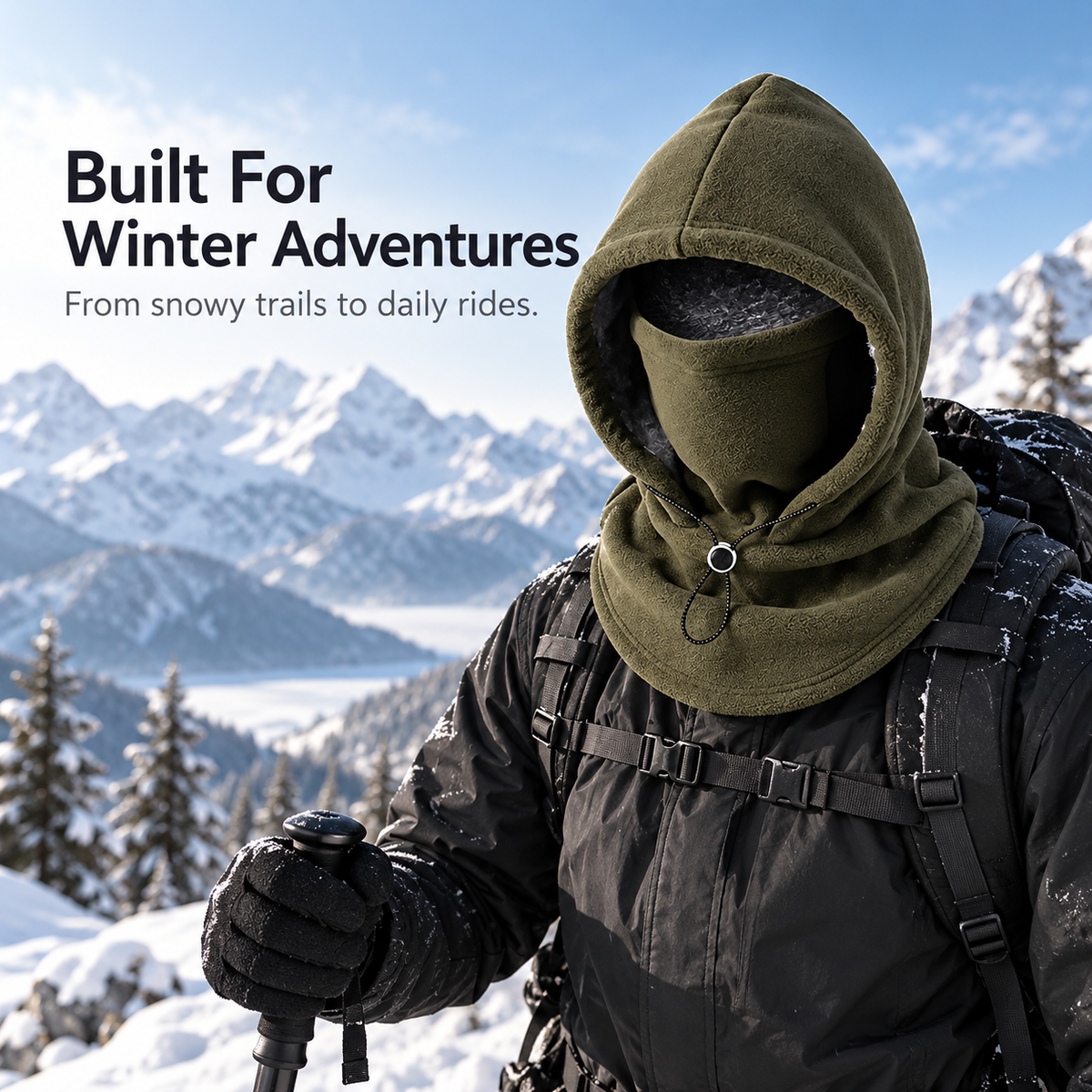 🥶 Fleece Balaclava Hood – Full Face & Neck Winter Protection Unisex Hood For Men & Women