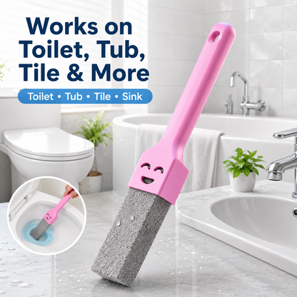 Pumice Stone Toilet Cleaner – Extra-Long Handle Hard Water Ring Remover