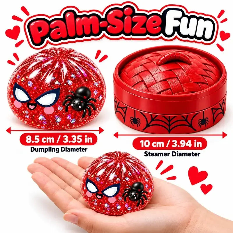 Halloween Spider Squishy Dumpling Toy – 3.35-Inch Slow-Rise Sensory Fidget