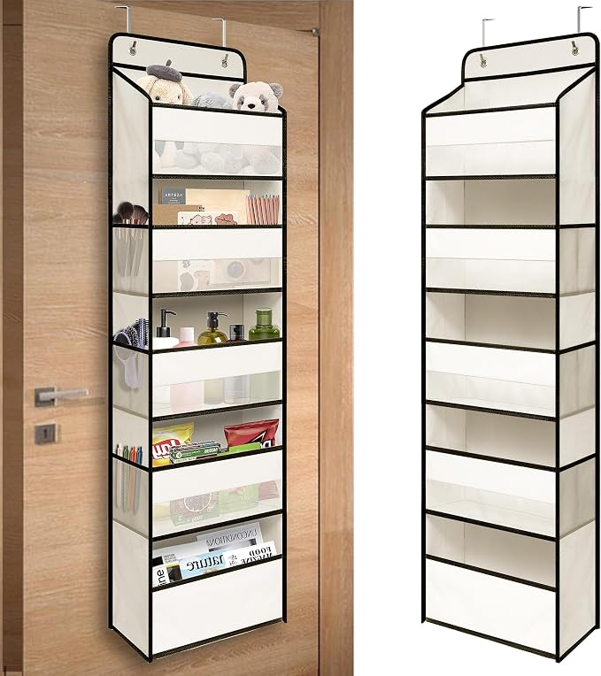 🔥 50% OFF 5-Tier Over-the-Door Organizer – Extra Side Mesh Pockets for More Storage 🚪