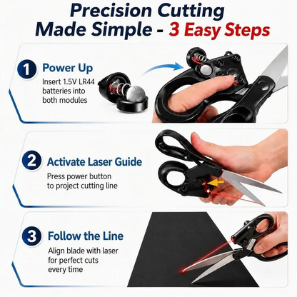 ✂️ Laser Guided Scissors – Precision Cutting Tool for Sewing, Crafts & DIY Projects