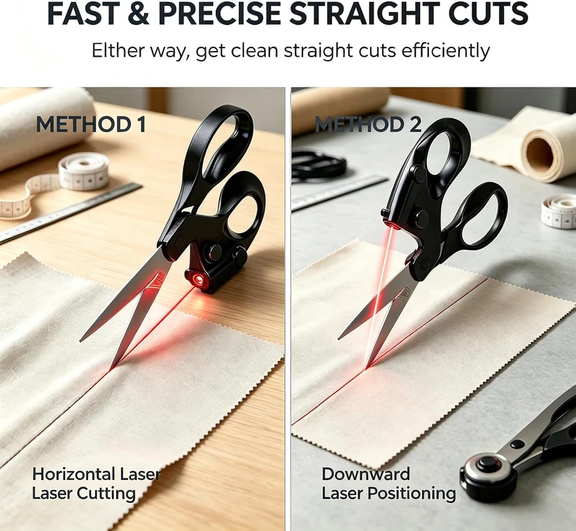 ✂️ Laser Guided Scissors – Precision Cutting Tool for Sewing, Crafts & DIY Projects