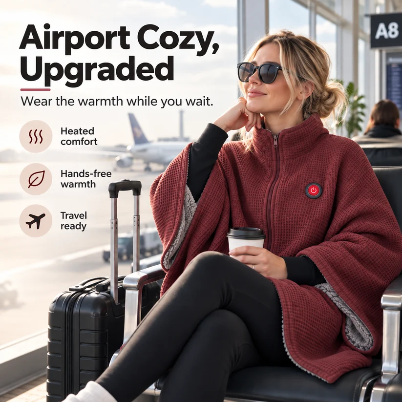 🔥Last Day 50% OFF-Wearable Heated Blanket – 8 Heating Zones & 3 Heat Levels
