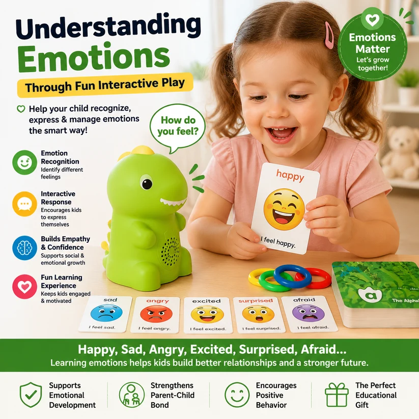 🦖 Dinosaur Talking Learning Pen with Phonics Cards – Screen-Free ABC, 123, Sight Words & Vocabulary Learning Toy for Kids