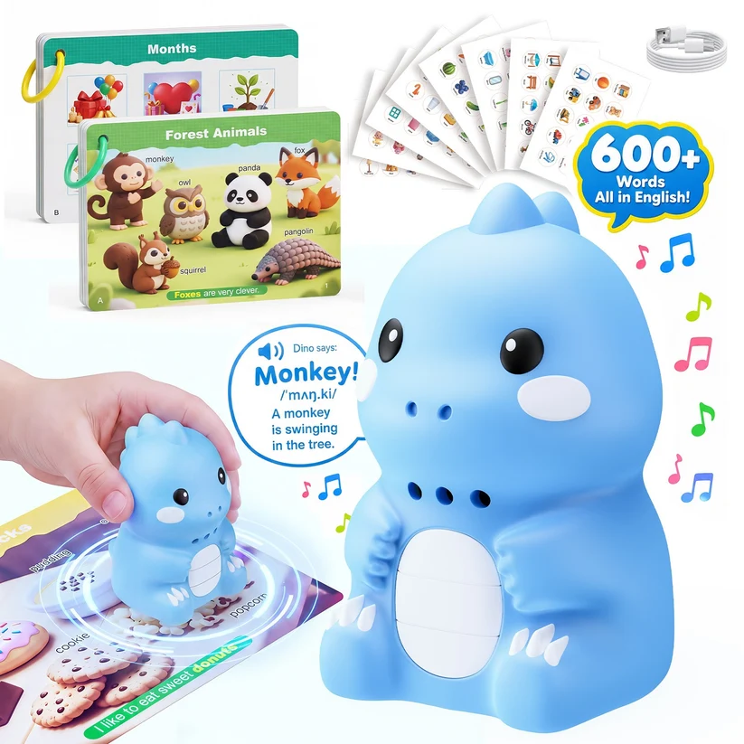 🦖 Dinosaur Talking Learning Pen with Phonics Cards – Screen-Free ABC, 123, Sight Words & Vocabulary Learning Toy for Kids