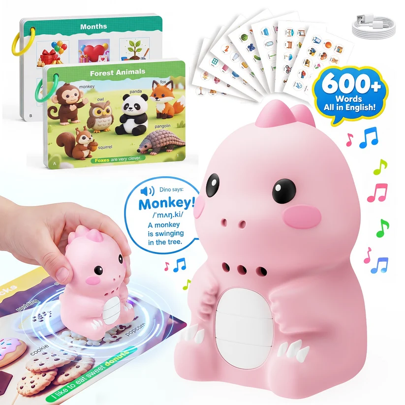 🦖 Dinosaur Talking Learning Pen with Phonics Cards – Screen-Free ABC, 123, Sight Words & Vocabulary Learning Toy for Kids