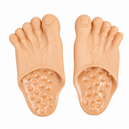 🔥Last Day 50% OFF-😂 Realistic Barefoot Slippers – Funny Giant Toe Slides, Hilarious Prank Gift 👣