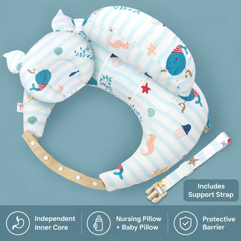 🔥Last Day 50% OFF-Ergonomic Nursing Pillow with Adjustable Shoulder Strap – Comfortable Breastfeeding & Bottle Feeding Support for New Moms