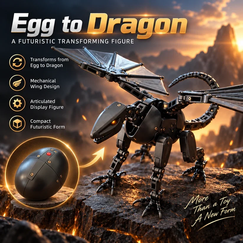 🔥Last Day 50% OFF🥚🐉 DragonMorph – Egg to Dragon Transforming Mechanical Toy