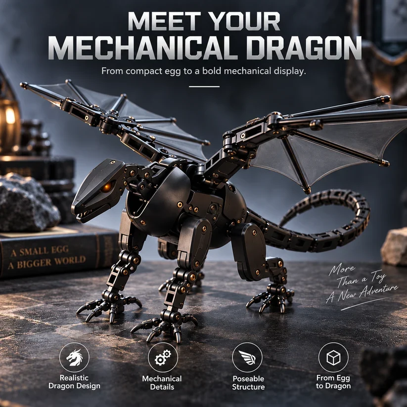 🔥Last Day 50% OFF🥚🐉 DragonMorph – Egg to Dragon Transforming Mechanical Toy