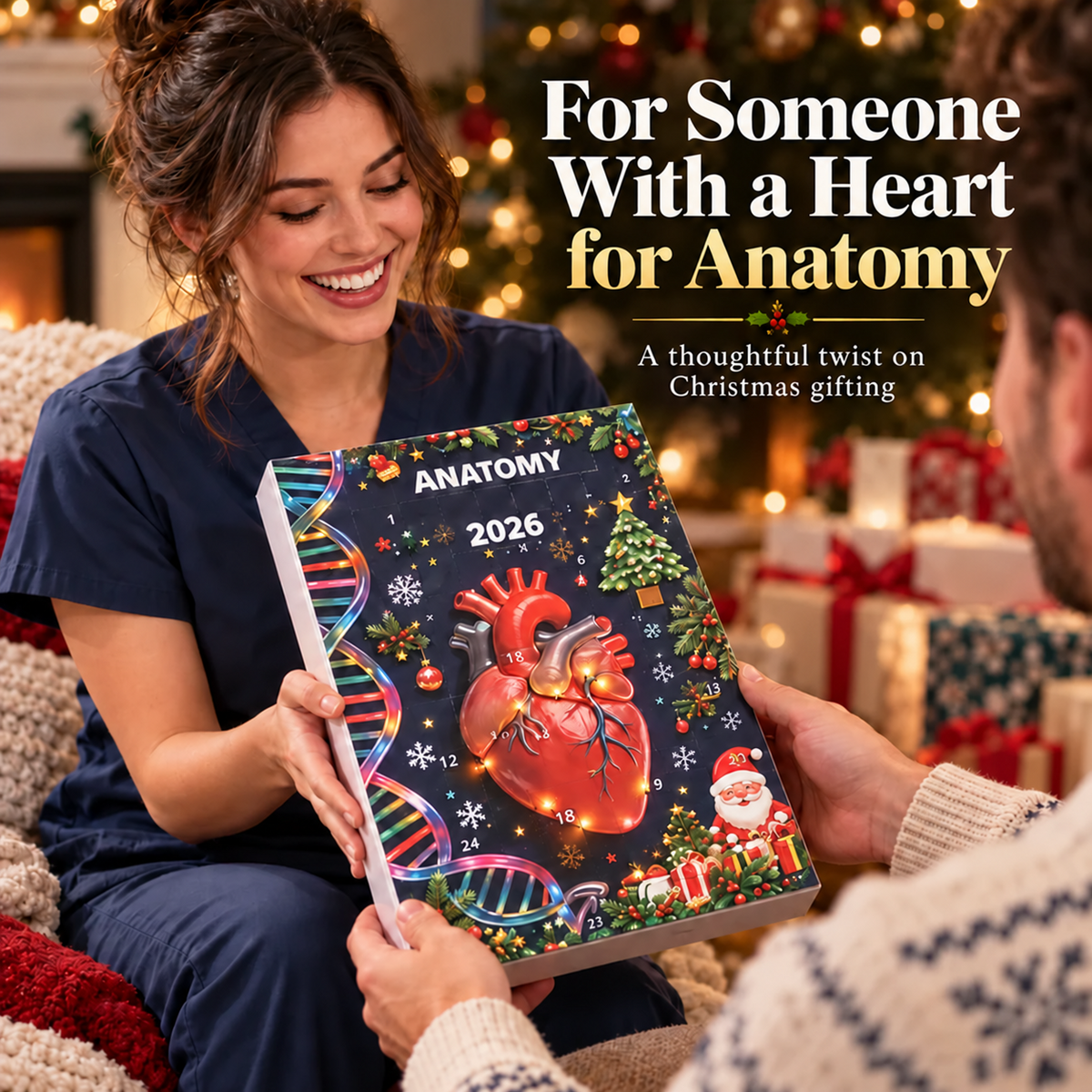 🔥Last Day 50% OFF – 2026 Anatomy Advent Calendar – Medical Christmas Countdown with Mini Organ Ornaments